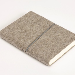 Address Book FILZDUETT felt nature/elastic grey | DIN A 5, 144 sheet