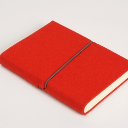 Address Book FILZDUETT felt red/elastic grey | 12 x 16,5 cm, 48 sheet