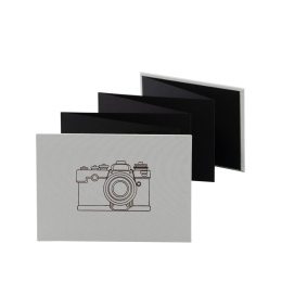 Leporello CAMERA light grey | 18 x 13 cm, landscape format, for 14 photos black