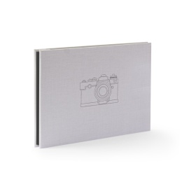 Post Bound Photo Album CAMERA light grey | 24 x 17,5 cm, 20 sheet black