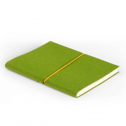 Week Planner FILZDUETT felt green/elastic orange | 17 x 24 cm,  1 week/double page