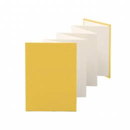 Leporello LEINEN delicate yellow | 13 x 18 cm, portrait format, for 14 photos cream