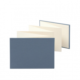 Leporello LEINEN night blue | 18 x 13 cm, landscape format, for 14 photos cream