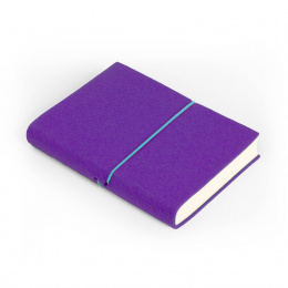 Notebook FILZDUETT felt purple/elastic turquoise | 12 x 16,5 cm, 144 sheet blank