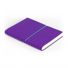 Notebook FILZDUETT felt purple/elastic turquoise | A 5, 144 sheet blank