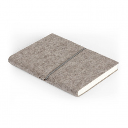 Notebook FILZDUETT felt nature/elastic grey | A5, 144 sheet dot matrix