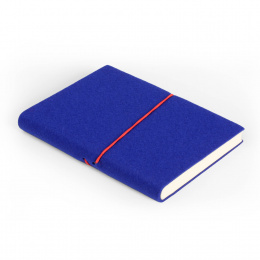 Notebook FILZDUETT felt blue/elastic red | A5, 144 sheet dot matrix