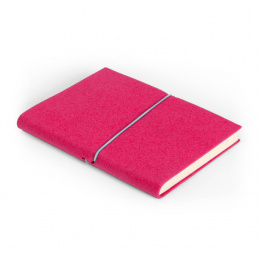 Notebook FILZDUETT felt pink/elastic turquoise | A5, 144 sheet dot matrix