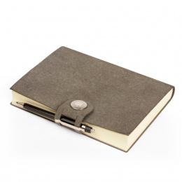 Notebook LEFA with pen grey | DIN A4, 96 sheet blank
